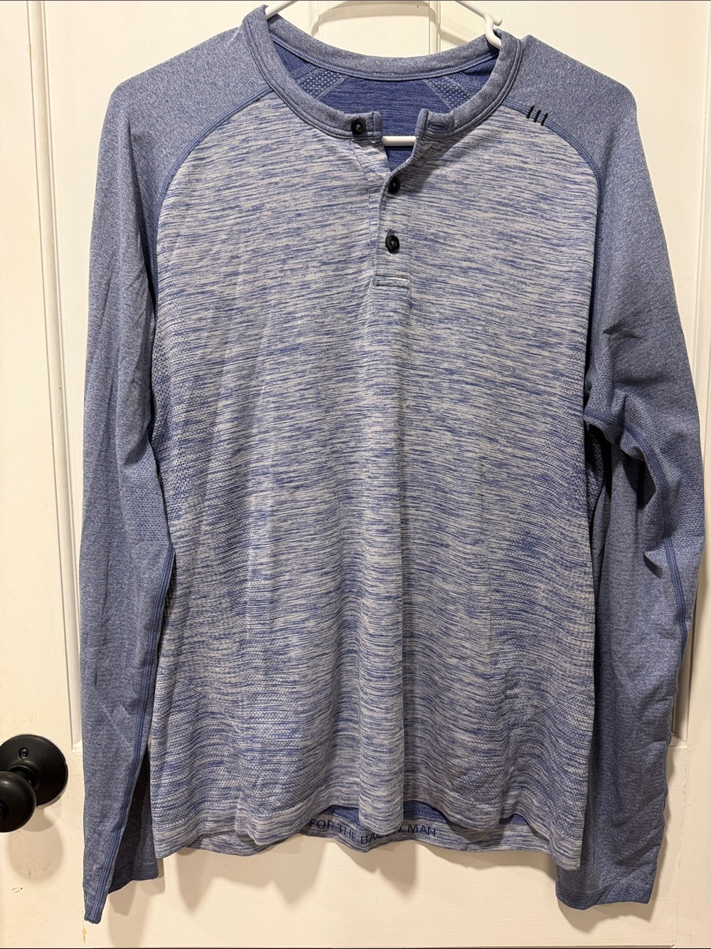 lululemon athletica light heather blue long-sleeve henley